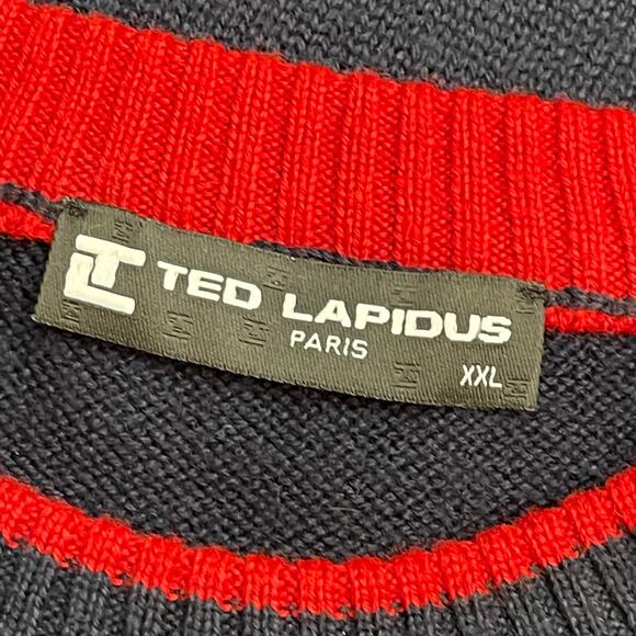 VINTAGE Y2K Ted Lapidus Military Style Sweater w Padded Elbows/Shoulders Sz XXL - Picture 3 of 7